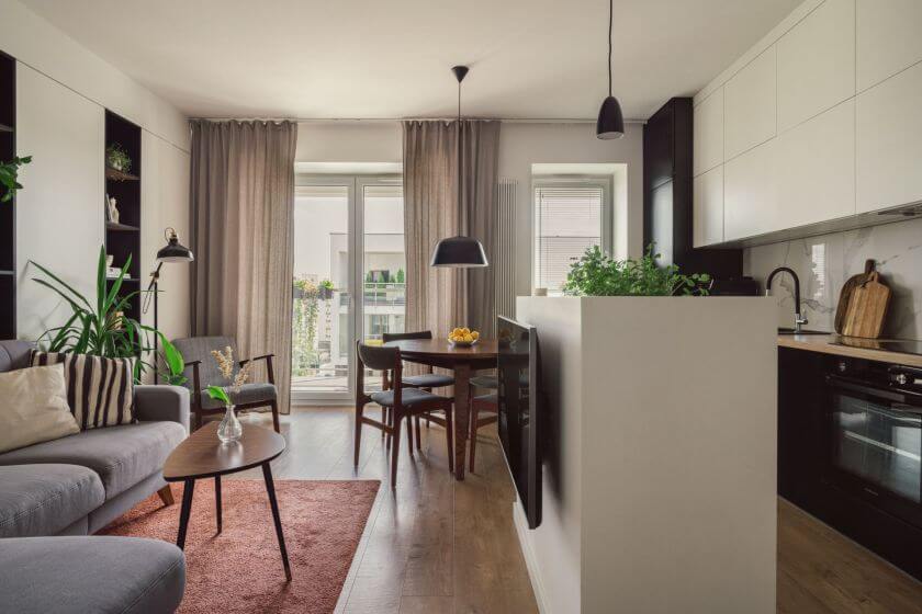 aranżacja 65-metrowego mieszkania w stylu vintage