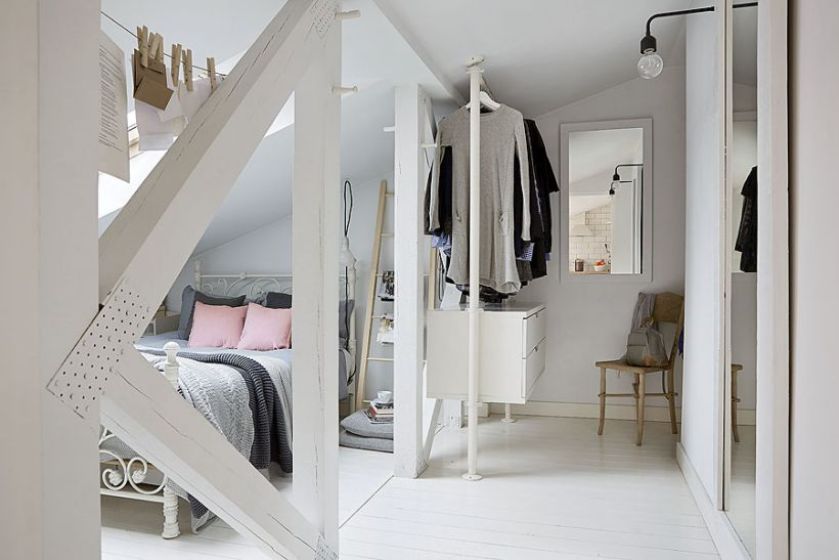 Biała sypialnia - inspiracje, projekt Agnieszka Turosieńska