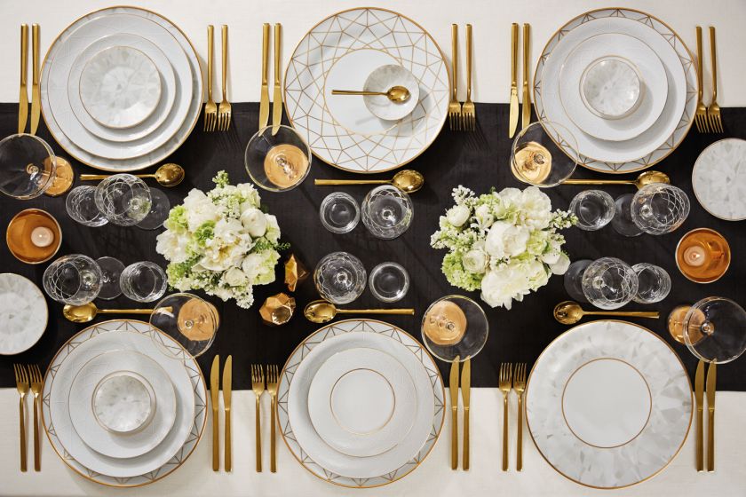 Serwis DIAMOND z uzupełniającą kolekcją szkła DIAMOND CRYSTAL COLLECTION. Projekt Gitte Dyrberg i Henning Kern