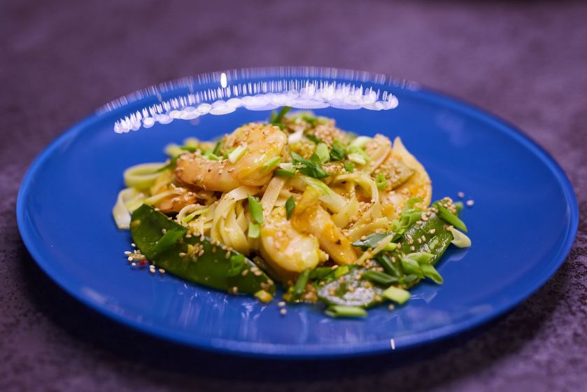 I miejsce - Krewetki Po Tajsku Z Czarnym Makaronem