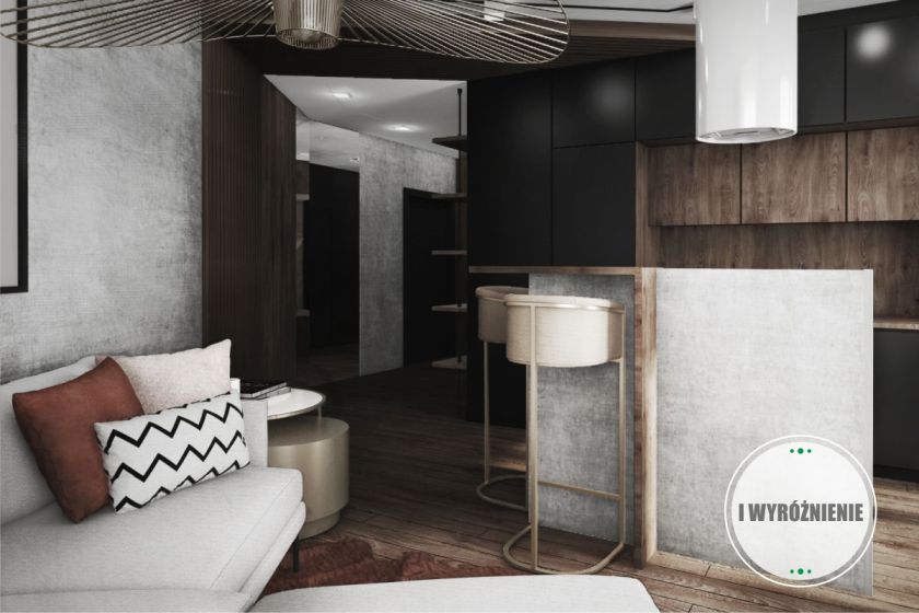 Pierwsze wyróżnienie dla pracowni JUST studio projektowe za projekt Mieszkanie industrialne