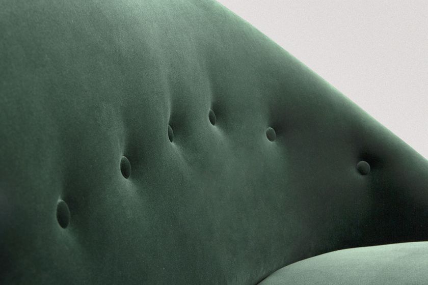 MALAY, sofa w zieleni, pikowana, BRABBU, brabbu.com