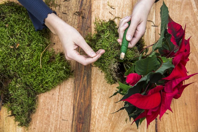 Dekoracje świąteczne DIY – gwiazda betlejemska i ozdoby w wazonach