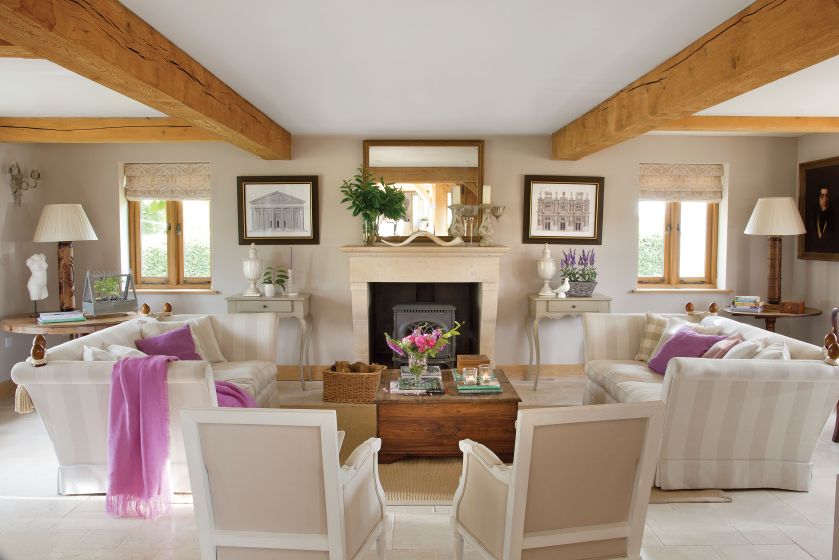 salon w stylu rustykalnym