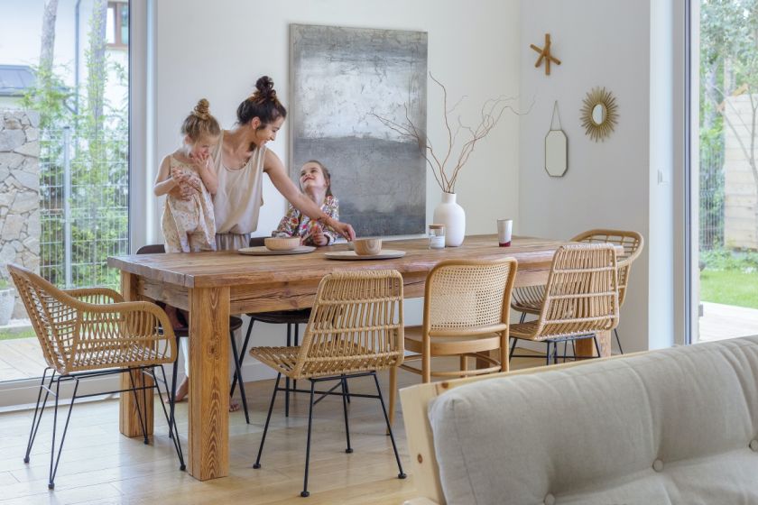 jadalnia w drewnie aranżacje