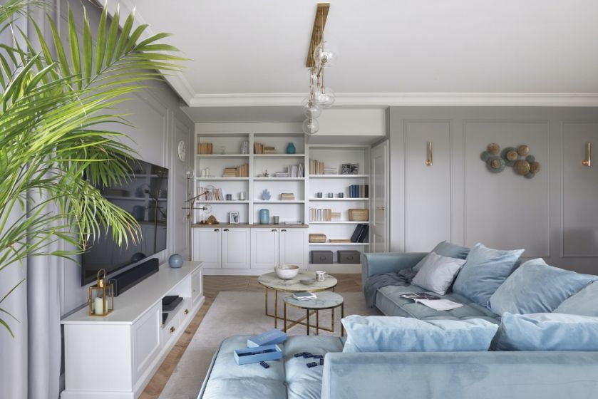 salon w stylu hamptons