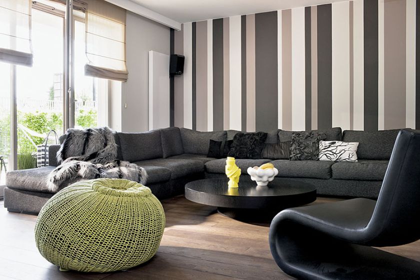 Energetyczną atmosferę tworzą żółte dodatki, choćby siedzisko cytryna . To puf Sweet 40 (MoodDesign) stworzony przez