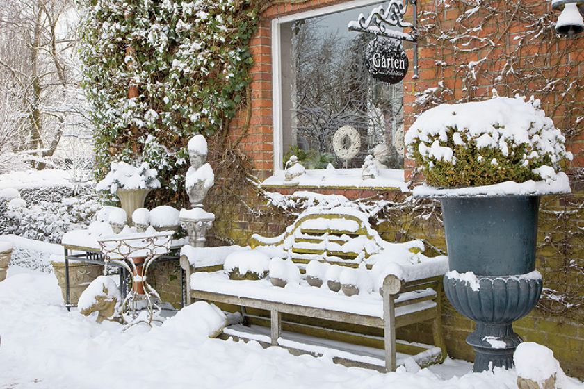 Ogród piękny zimą