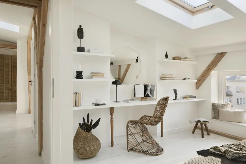 biuro na poddaszu aranżacje