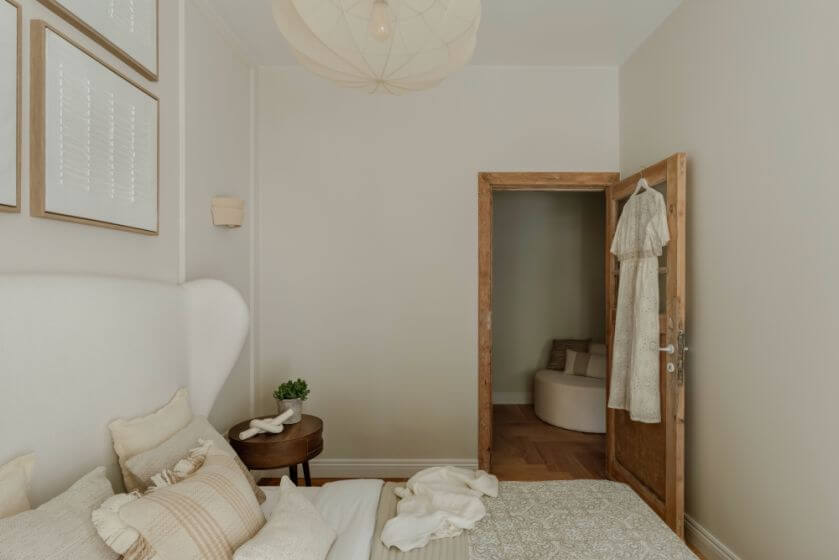 kaszmirowa sypialnia wystrój wnętrza