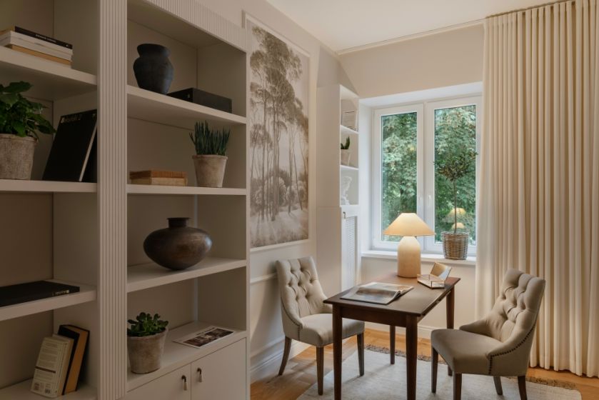 kaszmirowy gabinet domowe biuro