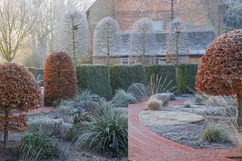 Zimowy ogród w hrabstwie Hertfordshire