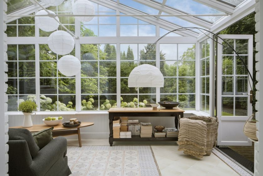 angielska oranżeria w stylu skandynawskim
