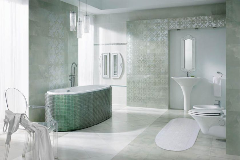 Płytki Sabro/Silon imitują zielony onyks. PARADYŻ