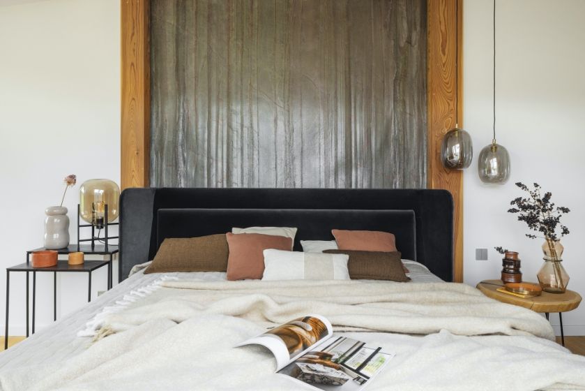 nowoczesny dom góralski sypialnia