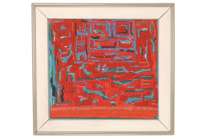 Róża , haft, 40 x 40 cm, 1987 r. Delfina Krasicka - życie, twórczość, galeria prac