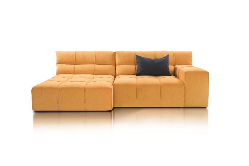 musztardowa sofa do salonu z kolekcji Nobonobo