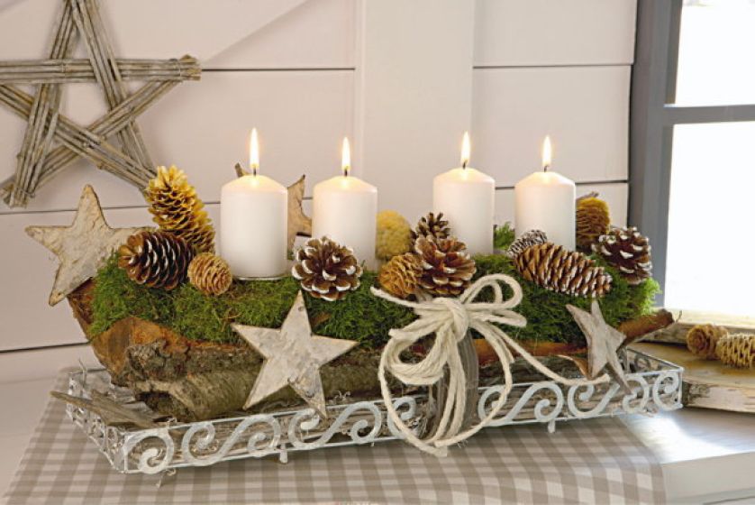 pomysł na stroiki ze świecami adwentowymi