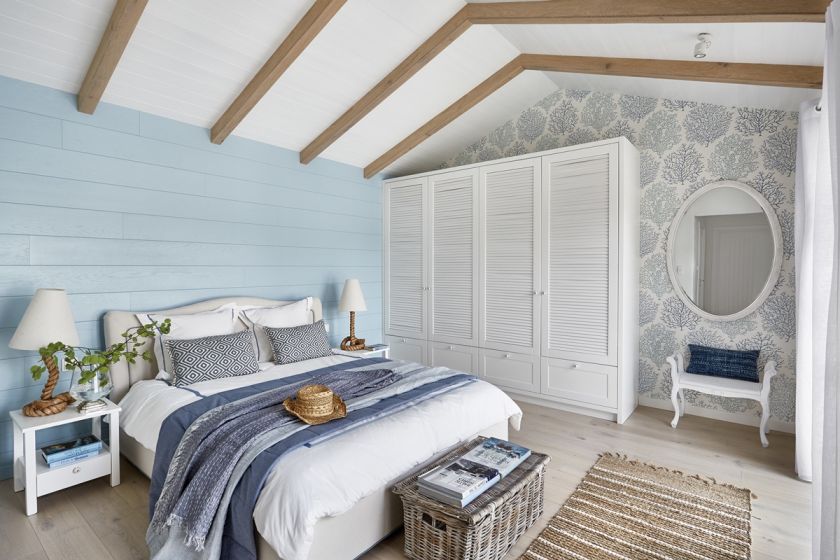sypialnia w stylu Hampton