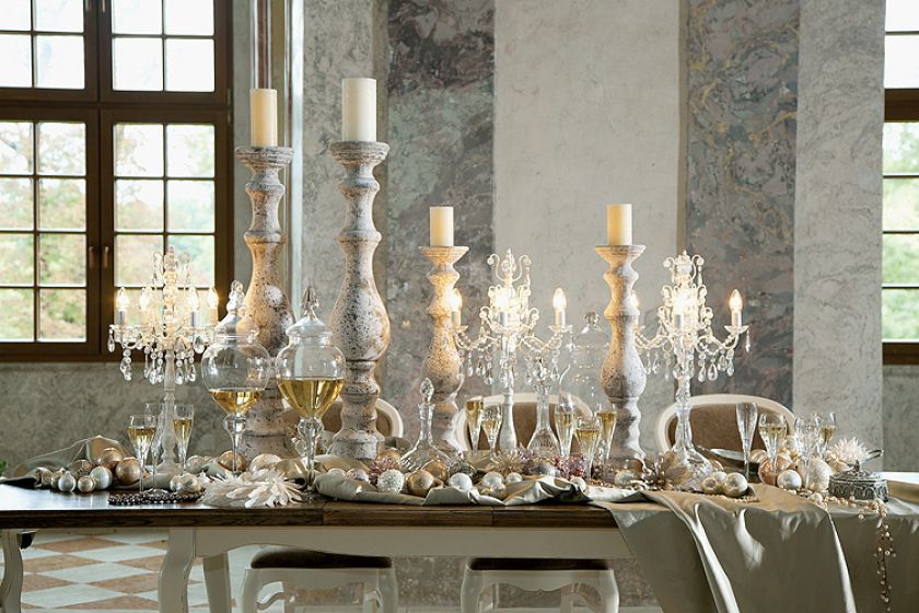 Świeczniki Greco – 273 zł, lampy Nantes – 890 zł, kryształowe kieliszki w cenie od 48 do 54