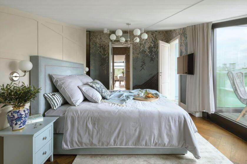 sypialnia w luksusowym penthouse
