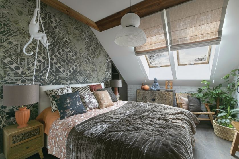 sypialnia boho