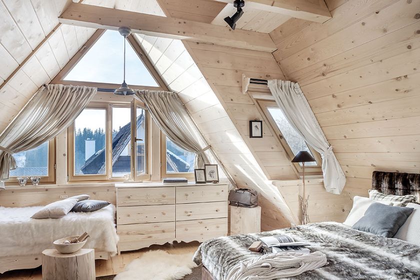 Sypialnie na piętrze. Górska willa: magia prawdziwego Podhala
