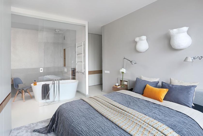 Fot. Aneta Tryczyńska. Szara sypialnia - inspiracje, dodatki, aranżacje