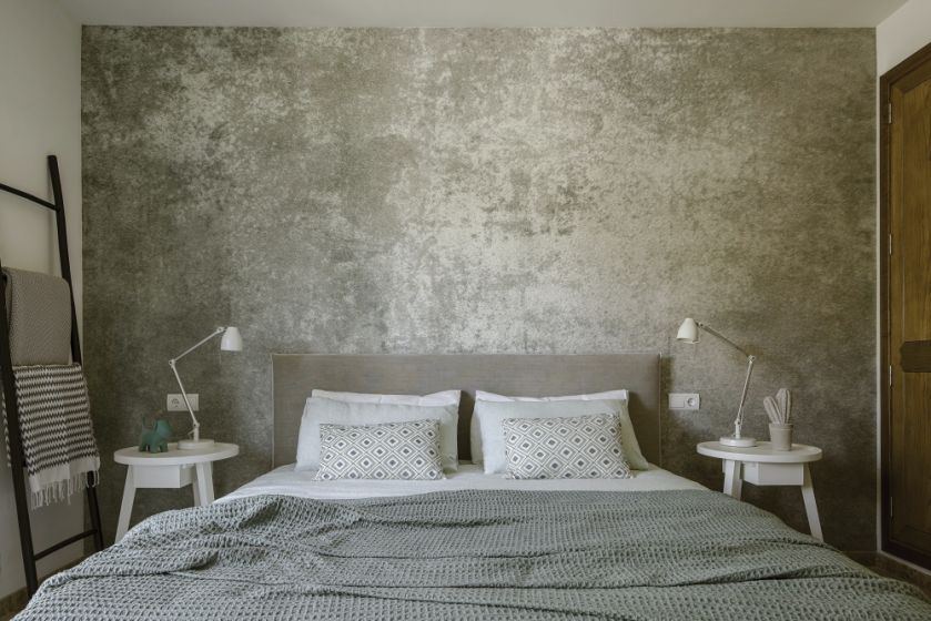 szara sypialnia inspiracje