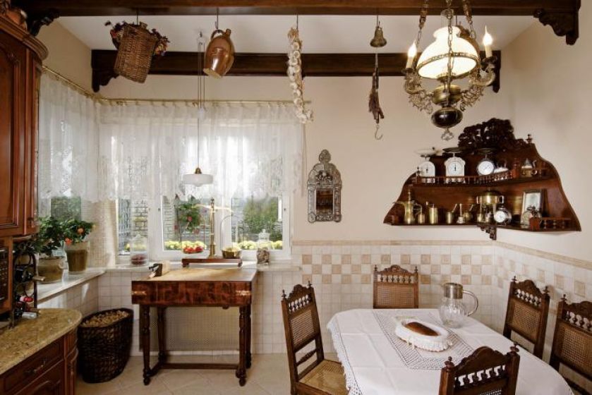 W kuchni mnóstwo stylowych drobiazgów.