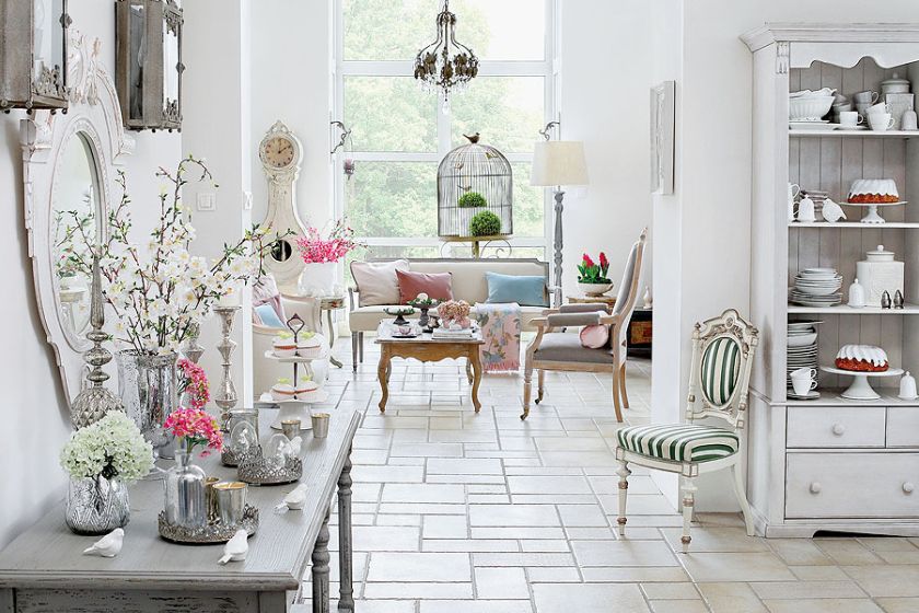 Wnętrza w stylu prowansalskim w domu pod Poznaniem.