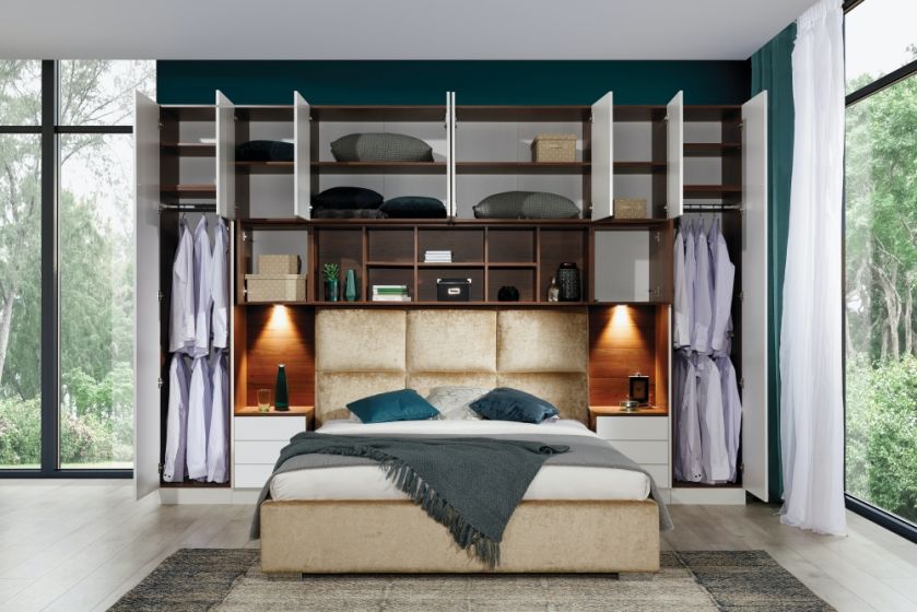 zabudowane łóżko w sypialni zdjęcia aranżacji
