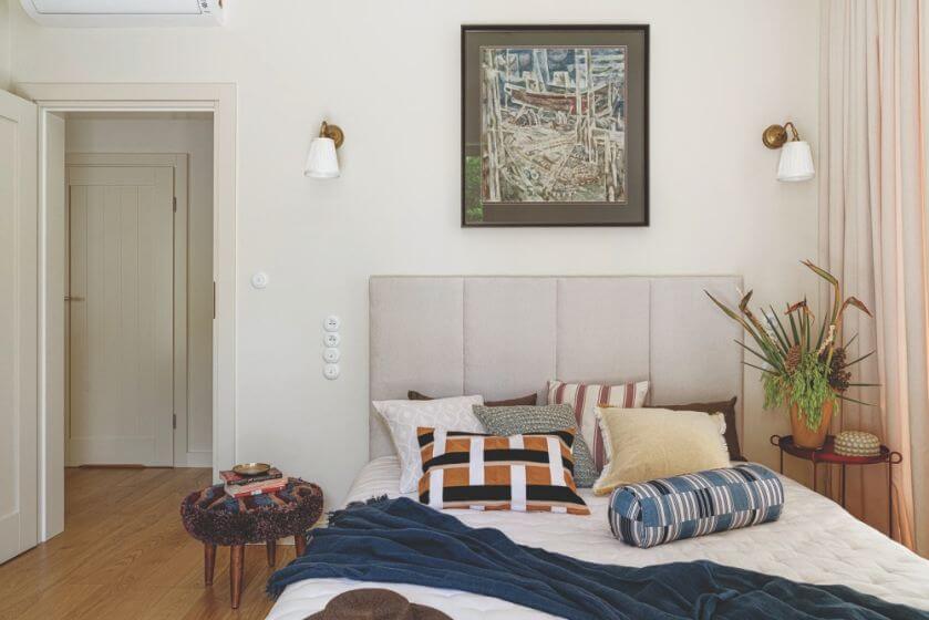 sypialnia w ciepłych kolorach