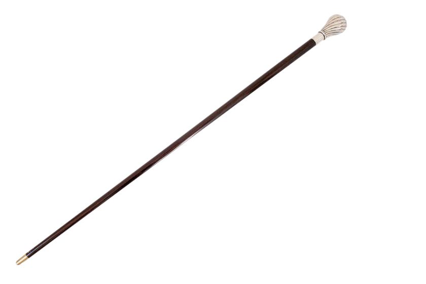 Zróżanego drewna, ze złotą gałką, XIX w., Anglia