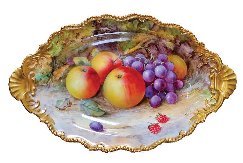 Taca Royal Worcester Fruit sygnowana przez Alberta Shucka, 1926 r.