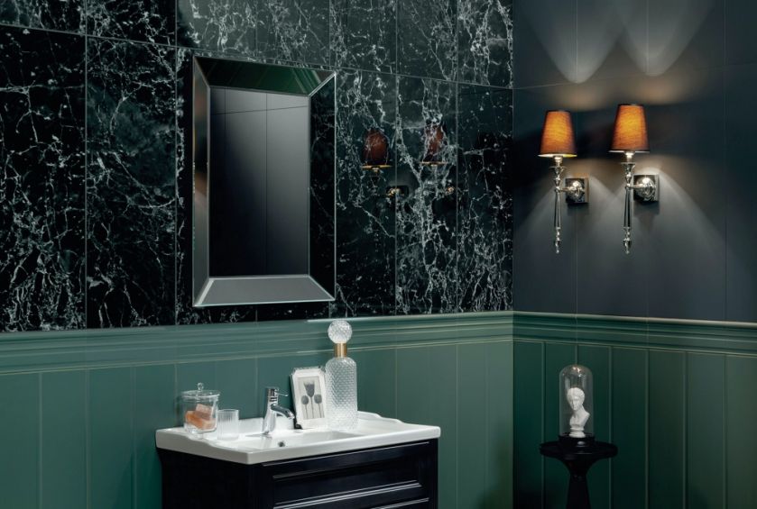 ciemna łazienka 2022 zdjęcia aranżacje