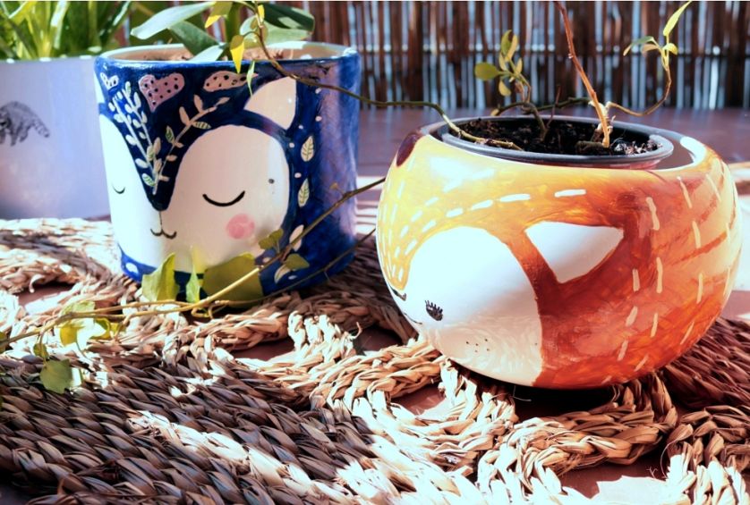 ręcznie malowane ceramiczne donice