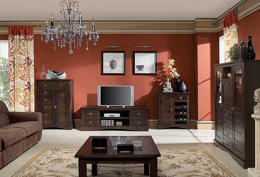 Nowa kolekcja Livonia w kolorze wenge. Witryna - 3105 zł. Szafka pod telewizor - 2295 zł. Za komódkę na