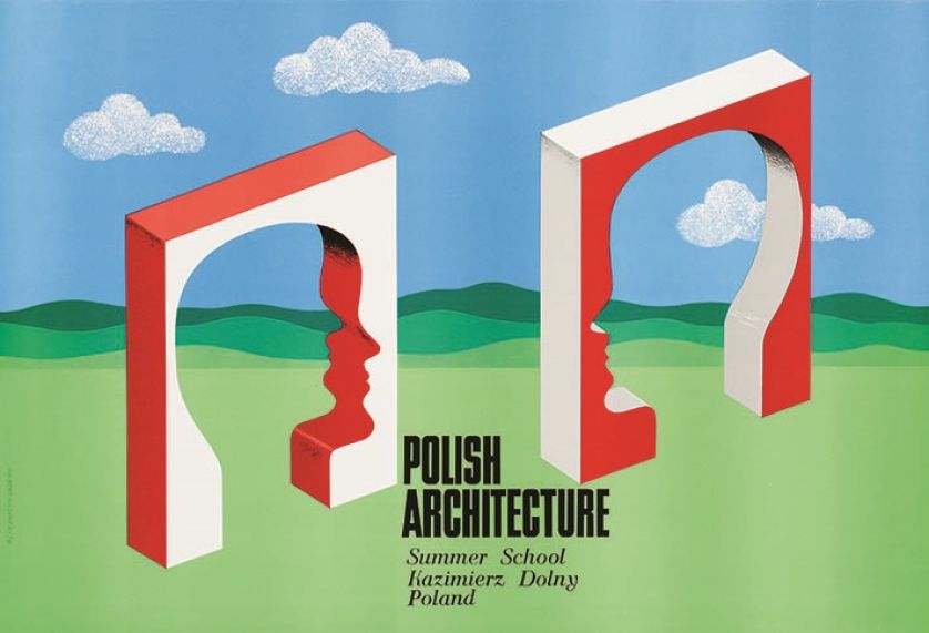 Hubert Hilscher, plakat stworzony dla pleneru architektonicznego w Kazimierzu Dolnym, 1974 r.