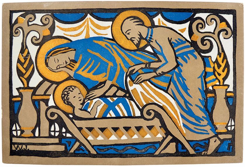 Litografia zaprojektowana przez Wojciecha Jastrzębowskiego, współzałożyciela Spółdzielni Artystów Plastyków Ład , ok. 1910 r.