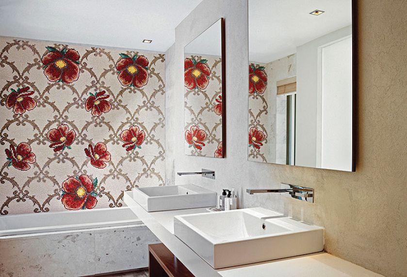 Kolekcja Mediteranea, wzór Malaga, tło MLG Fielda, 3500 zł/m². SICIS