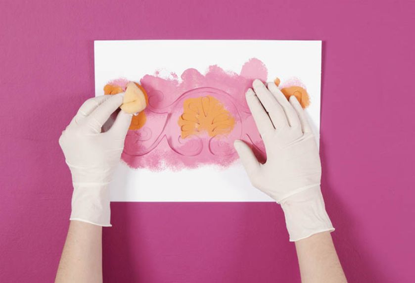 Następnie wypełniamy wzór Kolorem Magnat S51 Pomarańczowy Szafir.