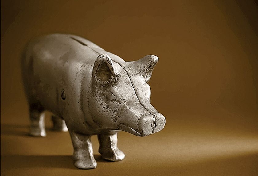 Żeliwna świnka, XIX / XX w. Grosz do grosza