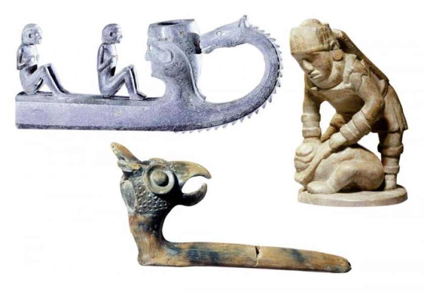 Fajka Indian, używana do rytuałów, Muzeum Indian Amerykańskich w Nowym Jorku, FORUM. Fajka indiańska, Muzeum