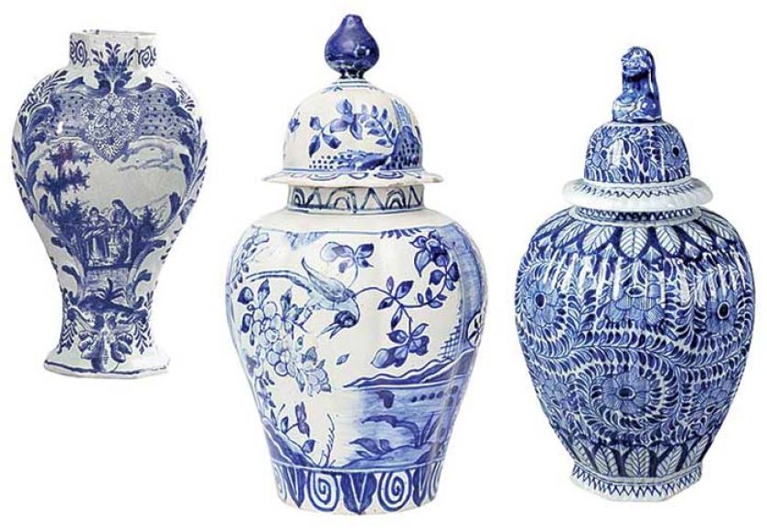 Wazon dekoracyjny ze sceną rodzajową, Holandia, XVIII/XIX w., cw 2500 zł, niesprzedany, Rempex. Waza