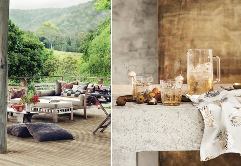 dekoracje na stół na tarasie