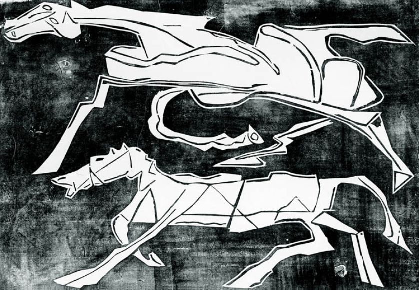 Jerzy Panek, Galopujące konie , 1968 r., Muzeum Narodowe we Wrocławiu