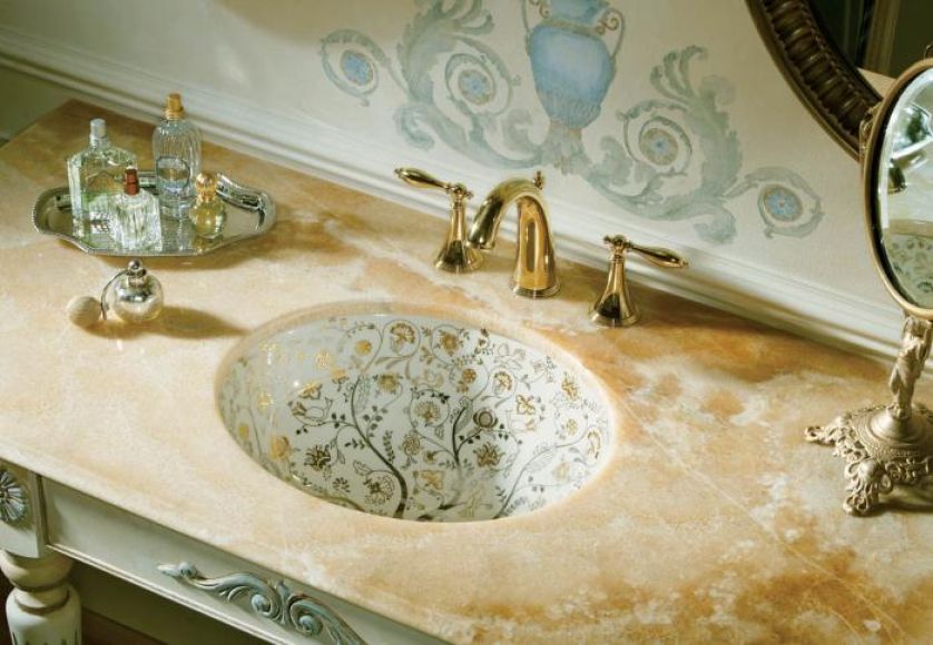 Kolekcja Mille Flauers - malowana, wpuszczana w blat. Cena - 6500 zł. KOHLER