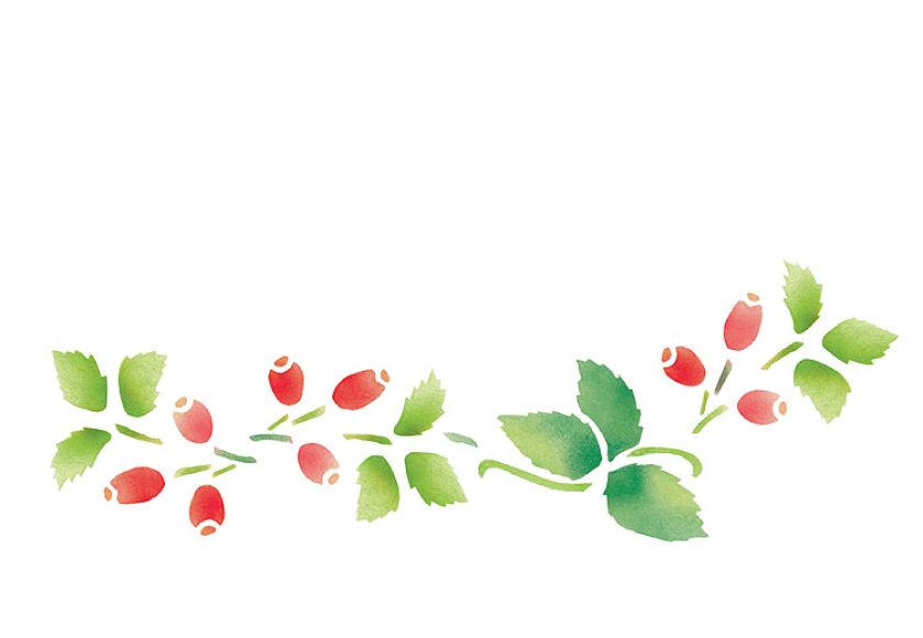 Tak będzie wyglądał wzór. Gałązka głogu - szablon do malowania