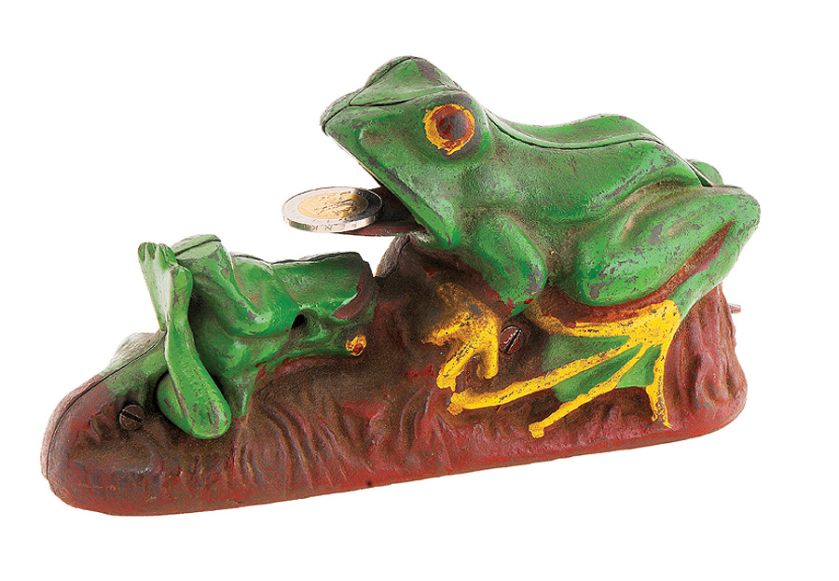 Dwie żaby, J. E. Stevens Co., koniec XIX w., USA